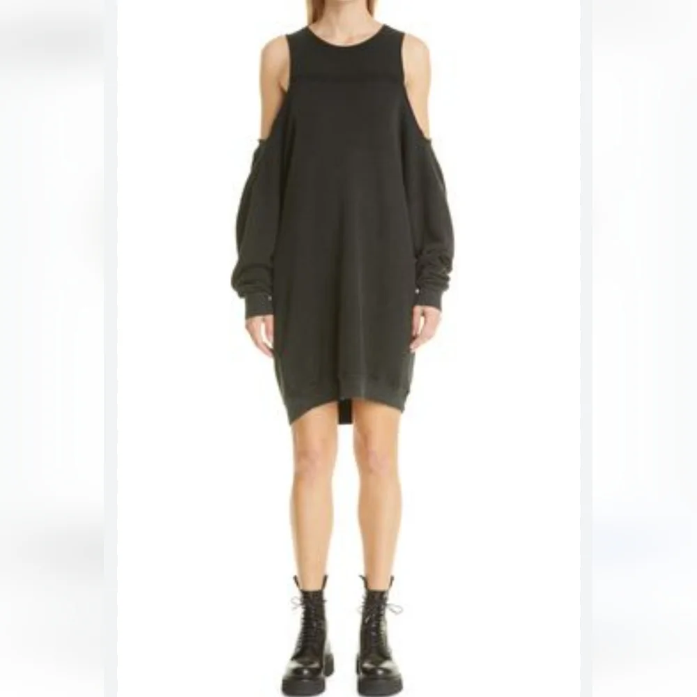 R13 Black Long Sleeve Cold Shoulder Dress - Picture 2 of 5